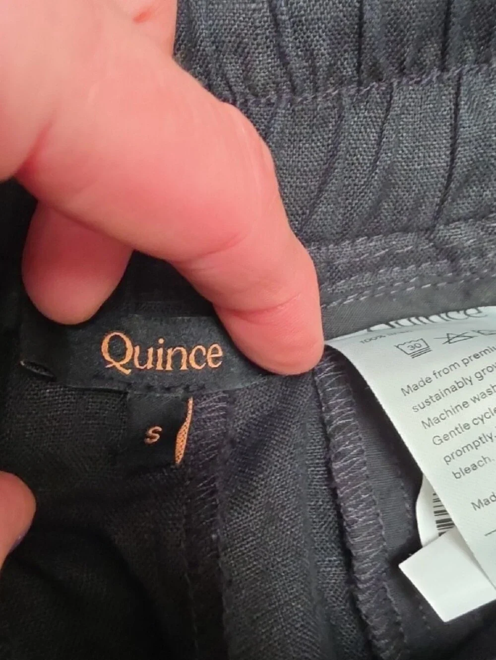 Quince Black Linen Wide-Leg Pants